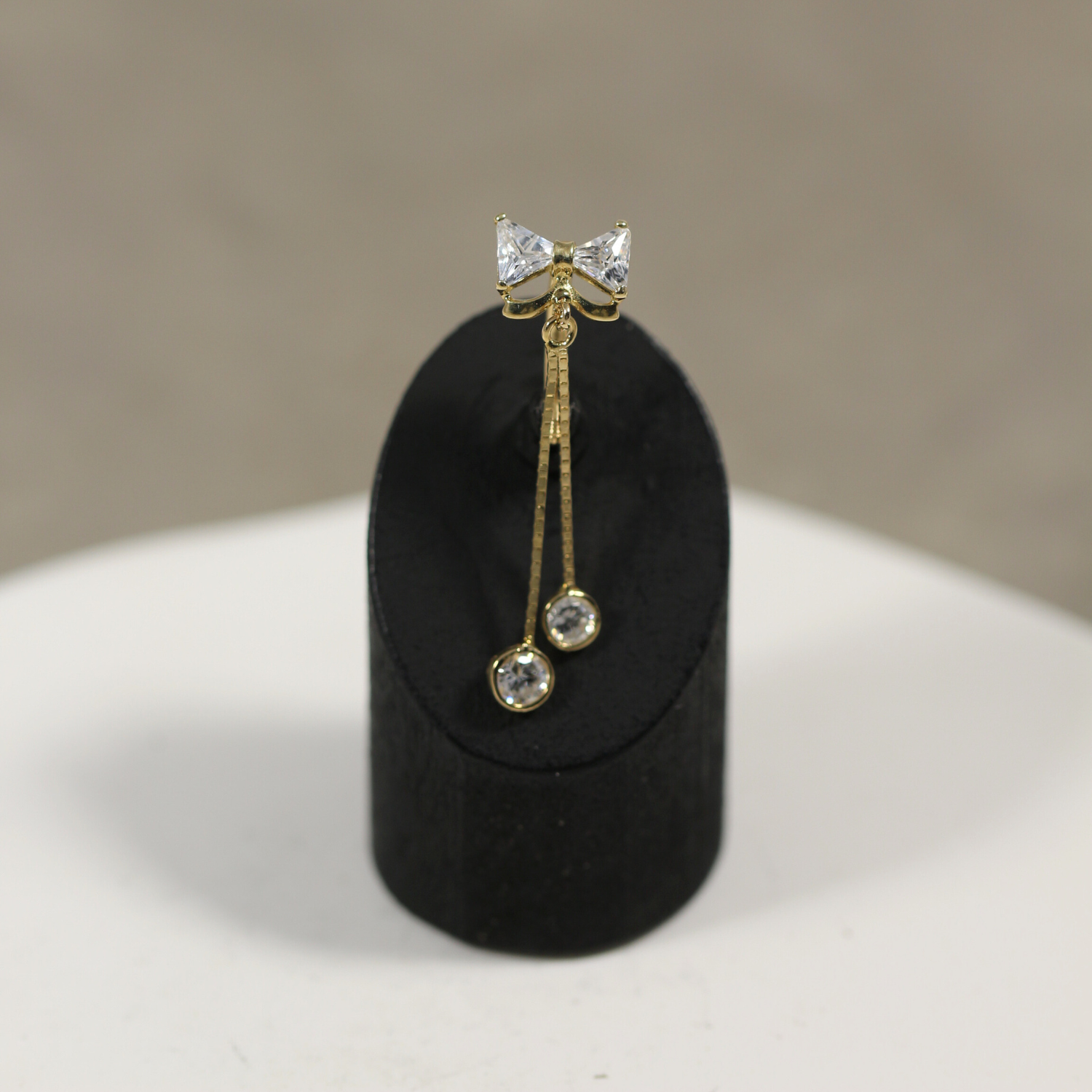 14K Gold Bowtie Dangling Belly Ring - Monster Piercing