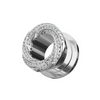 316L Surgical Steel Floral Swirl Micro Jewelled CZ Stone Ear Flesh Tunnel