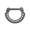 316L Surgical Steel With Black PVD Single Line Micro Paved Septum Clicker Ring
