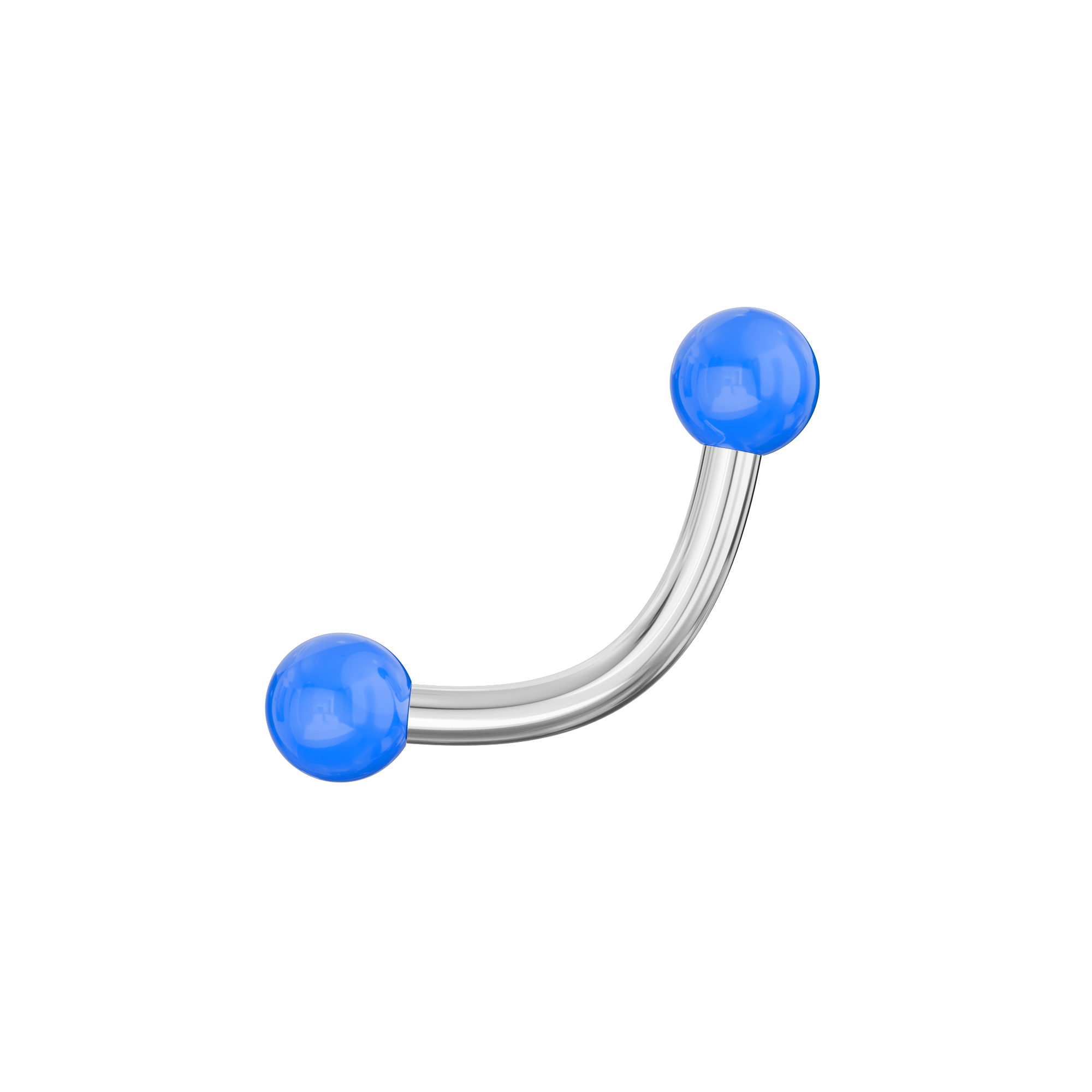 316L Surgical Steel Curved Bar with Basic UV Balls (Pack of 10) - Monster Piercing