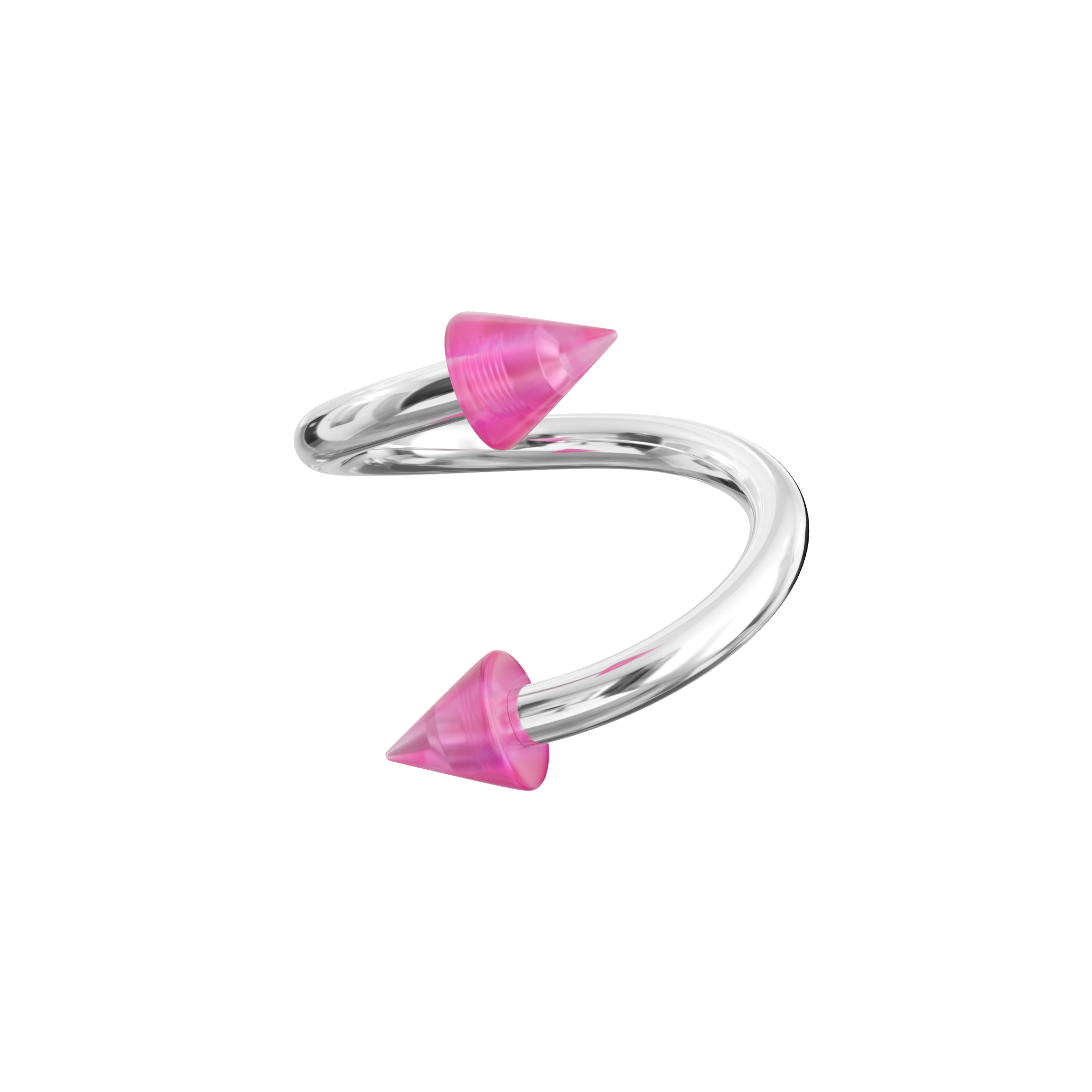 Twisted Barbell with UV Fancy Colourful Swirl Cone (Pack of 10) - Monster Piercing