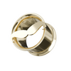 316L Surgical Steel Moustache Plate Top Internally Threaded Tunnel