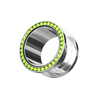 316L Surgical Steel With Light Green Ball Edge Top Flesh Tunnel