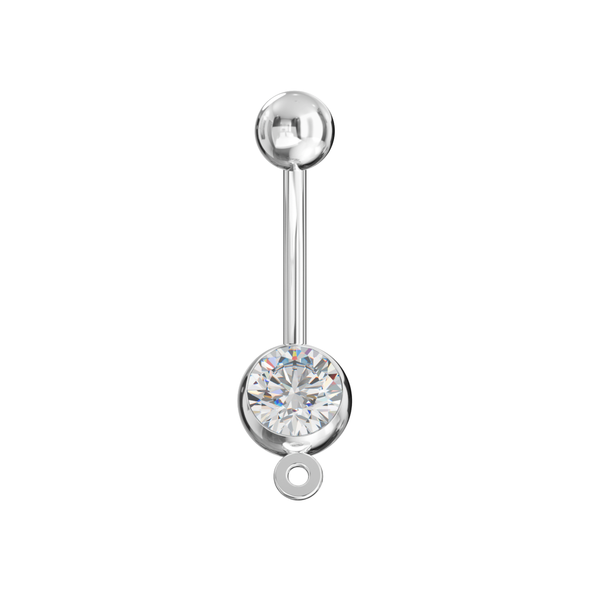 316L Surgical Steel Studded Hook Banana Belly Ring - Monster Piercing