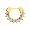 316L Surgical Steel With Gold PVD 9 CZ's Septum Clicker Ring