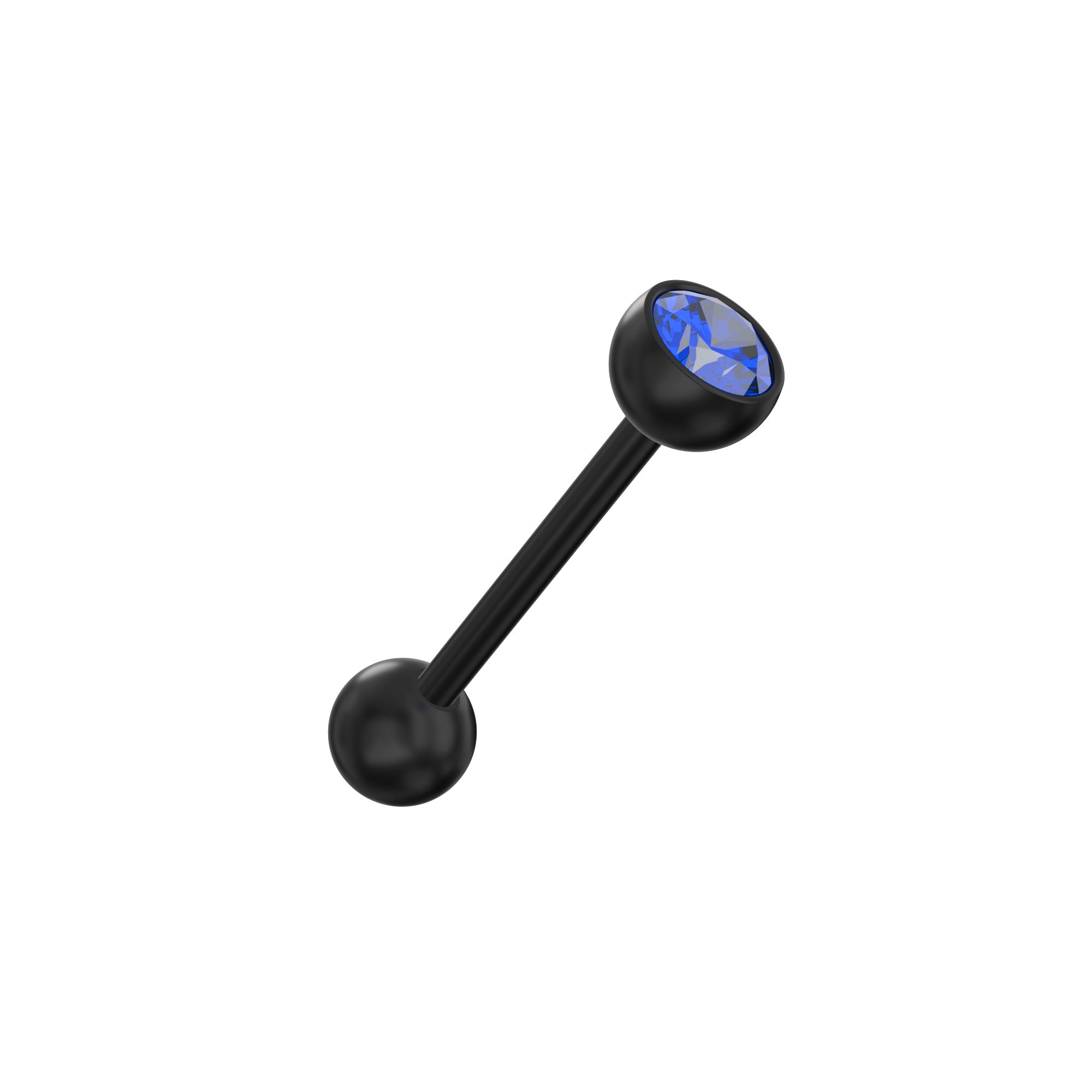 Black-line BioFlex Jewelled Straight Barbell - Monster Piercing