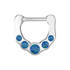 316L Surgical Steel Synthetic Dark Blue Opal Septum Clicker Ring
