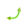UV Lime Curved Bar with Plain UV Cone (Pack of 10)