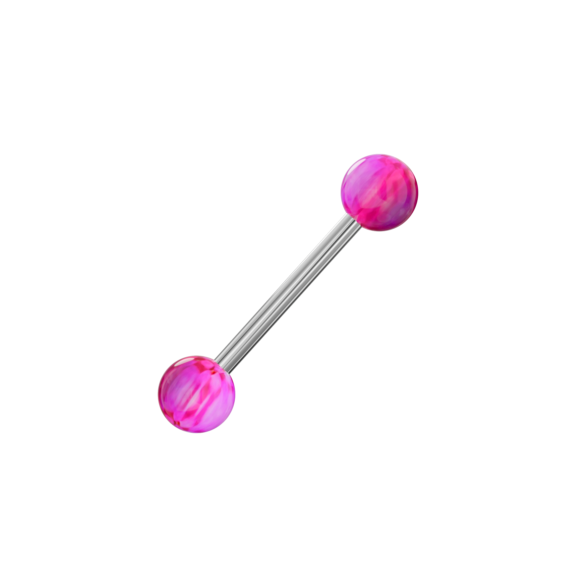 Steel Tongue Barbell with Checkered UV Balls (Pack of 10) - Monster Piercing