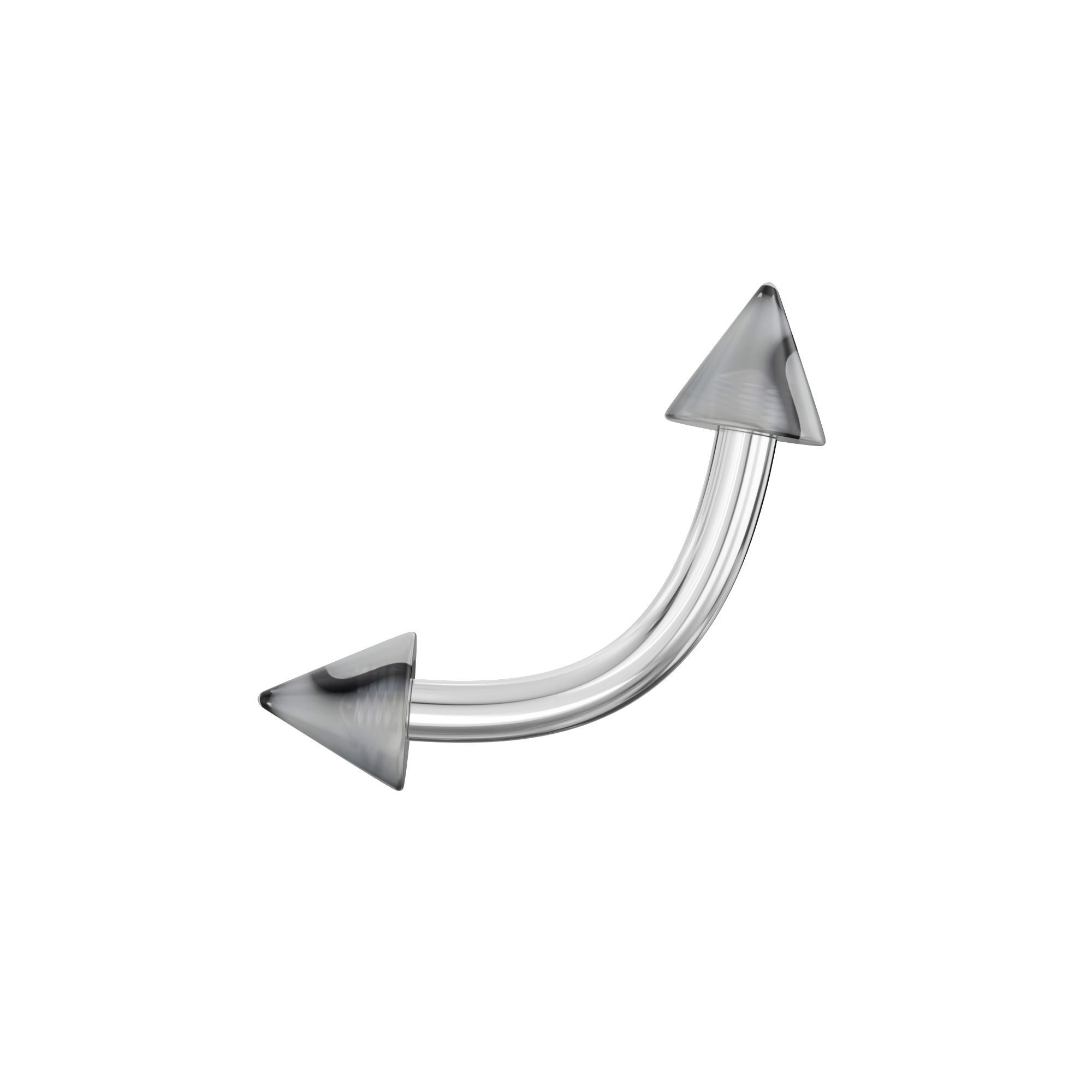 Steel Curved Bar with Wavy Stripes UV Cone (Pack of 10) - Monster Piercing