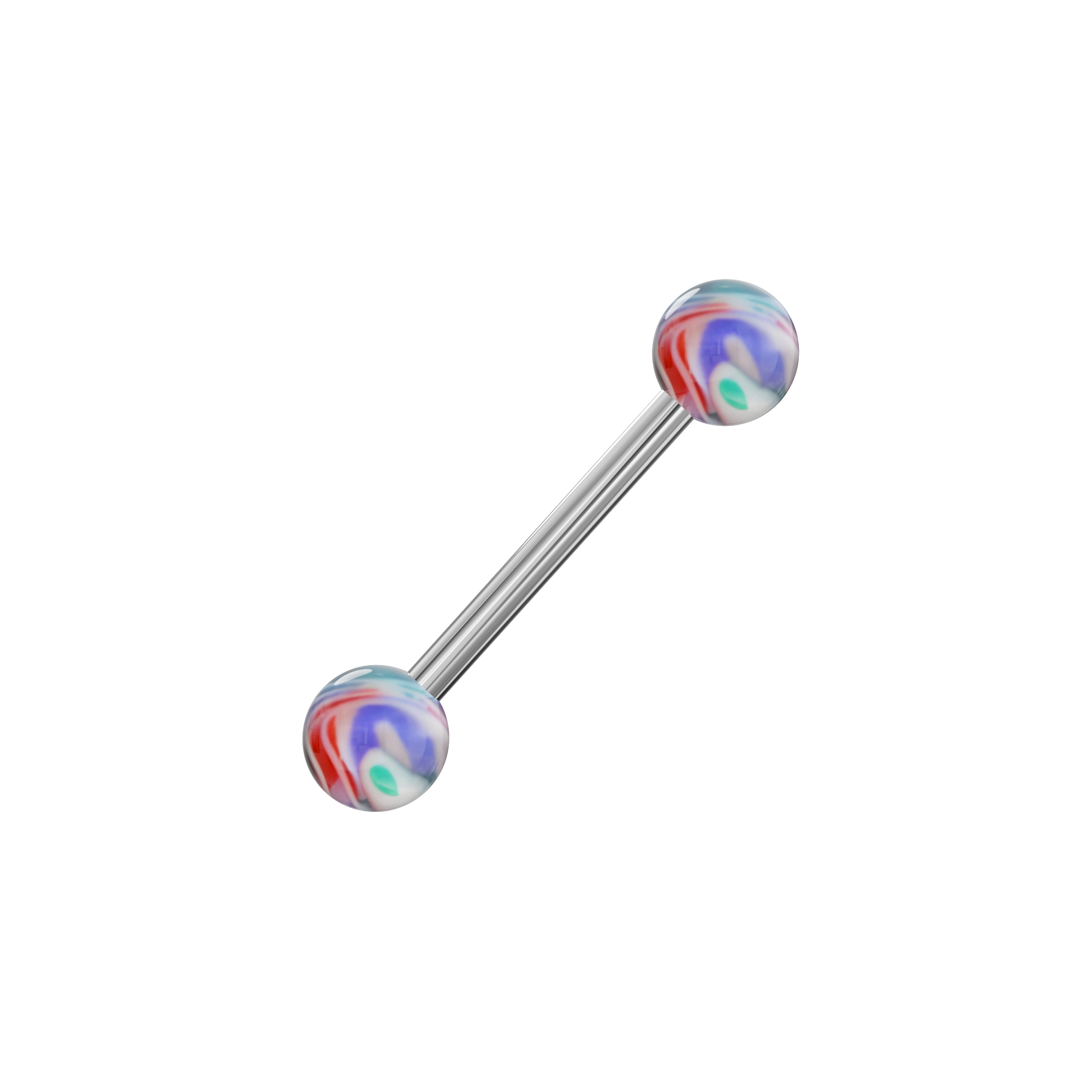 Steel Tongue Barbell in Mix Colour UV Balls (Pack of 10) - Monster Piercing