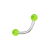 316L Surgical Steel Curved Bar with Glossy UV Balls (Pack of 10)