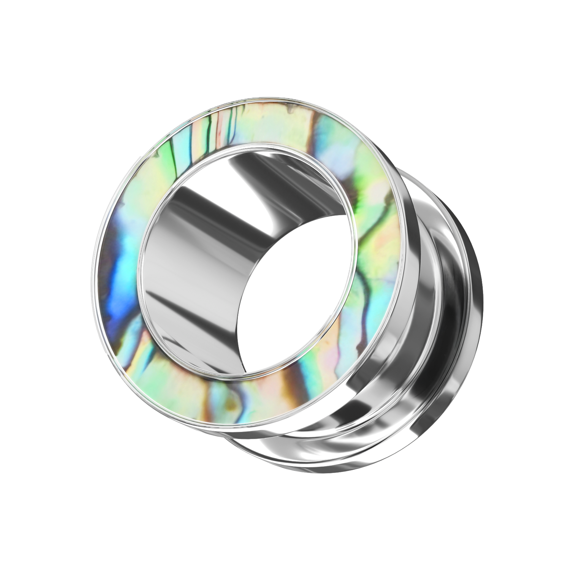 316L Surgical Steel Abalone Edge External Threaded Tunnel - Monster Piercing