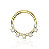 316L Surgical Steel Bezel Set Seven CZ Jewelled Hinged Segment Clicker Ring