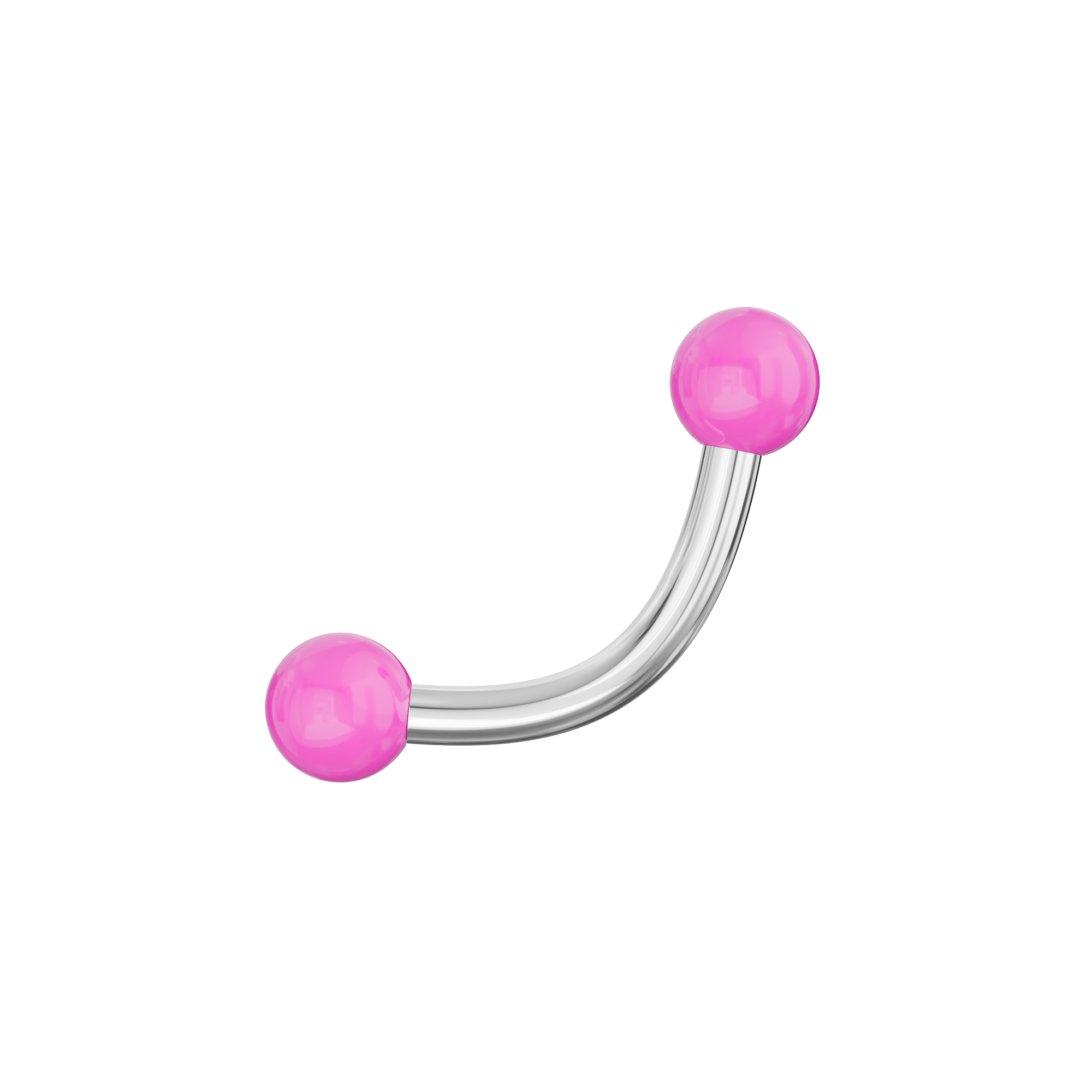 316L Surgical Steel Curved Bar with Basic UV Balls (Pack of 10) - Monster Piercing