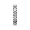 G23 Titanium Vertical Baguette CZ Crystal Lined Reverse Curved Belly Button Ring