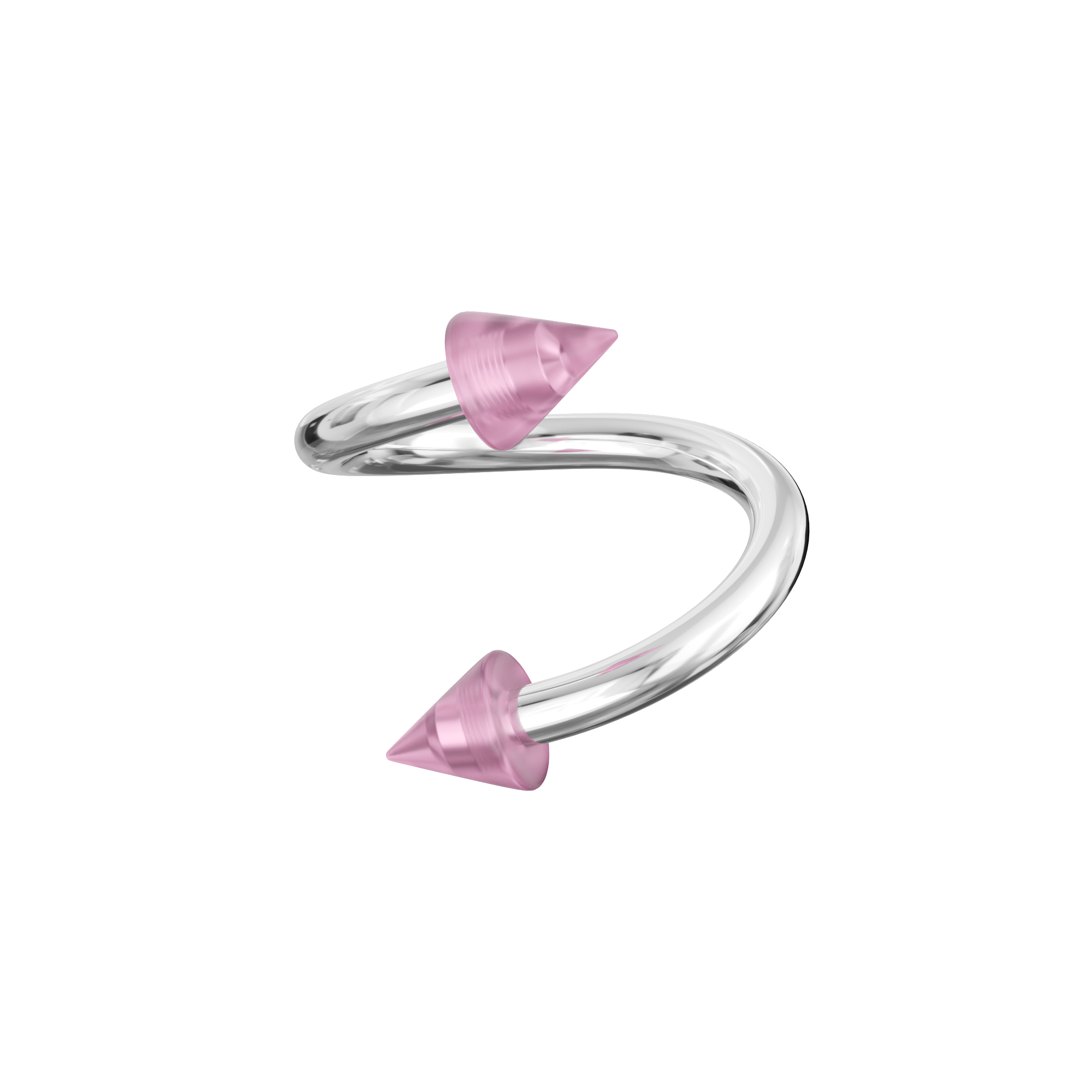 316L Surgical Steel Twisted Barbell With Pastel UV Cones (Pack of 10) - Monster Piercing