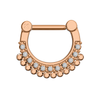316L Surgical Steel With Rose Gold PVD Jewelled CZ Septum Clicker