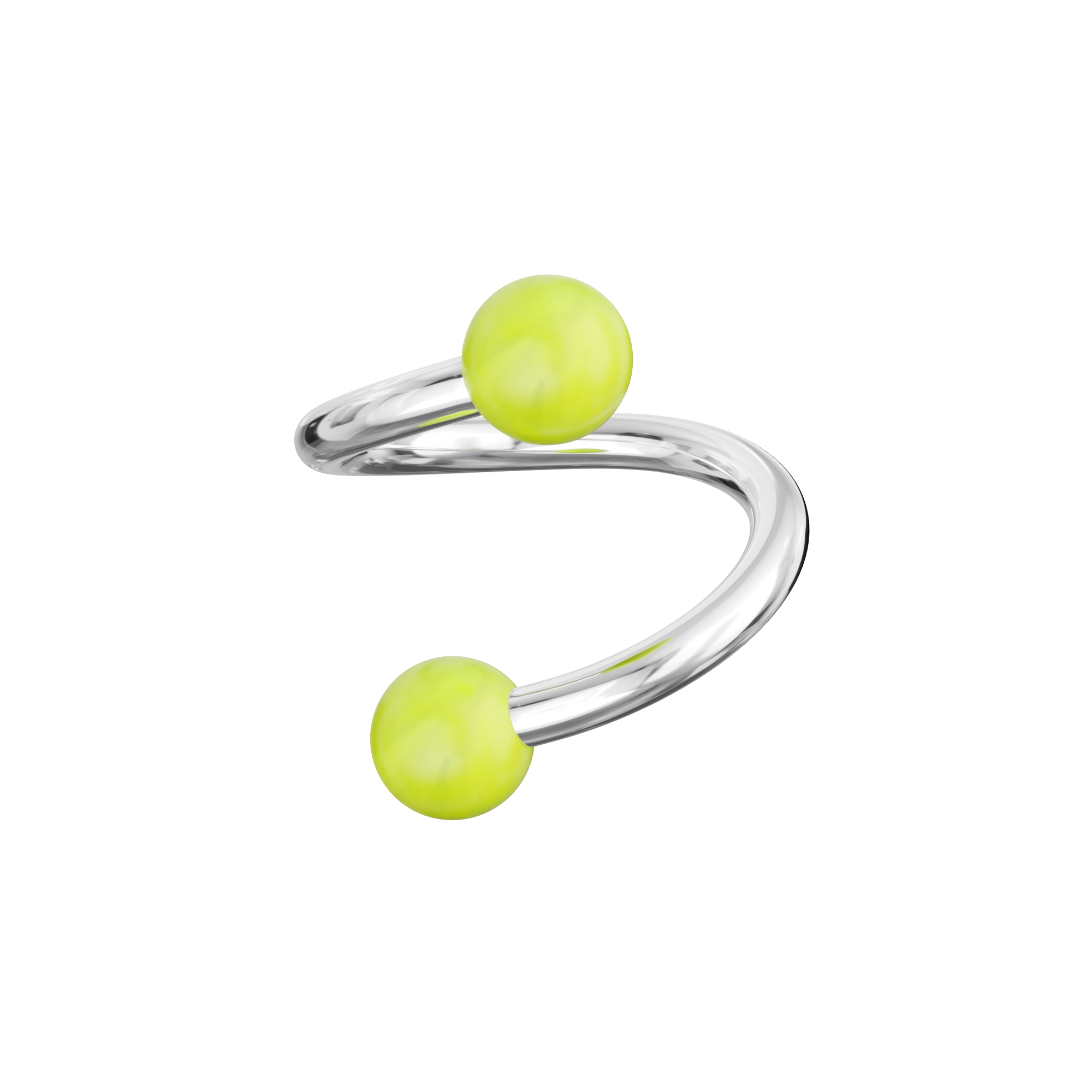 316L Surgical Steel Twisted Barbell With Marble UV Balls (Pack of 10) - Monster Piercing