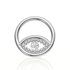 316L Surgical Steel Cubic Zirconia Jewelled Eye Hinged Segment Clicker Ring