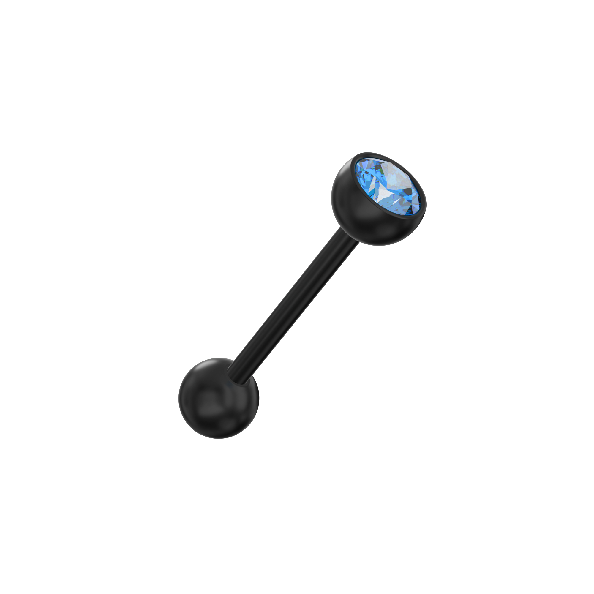 Black-line BioFlex Jewelled Straight Barbell - Monster Piercing