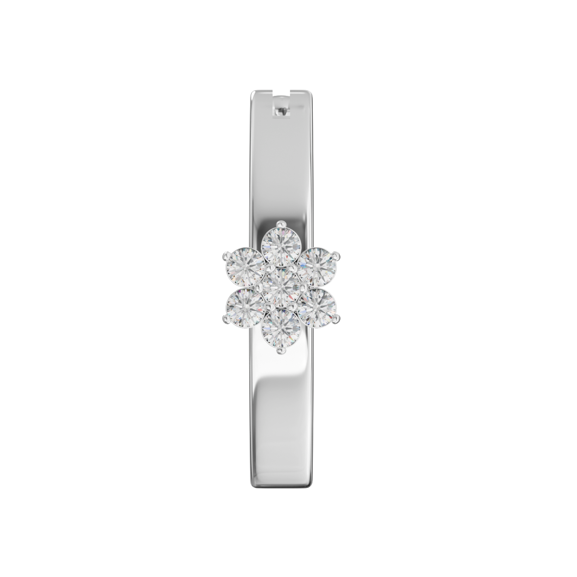 316L Surgical Steel Cubic Zirconia Flower Curved Clicker Belly Ring - Monster Piercing