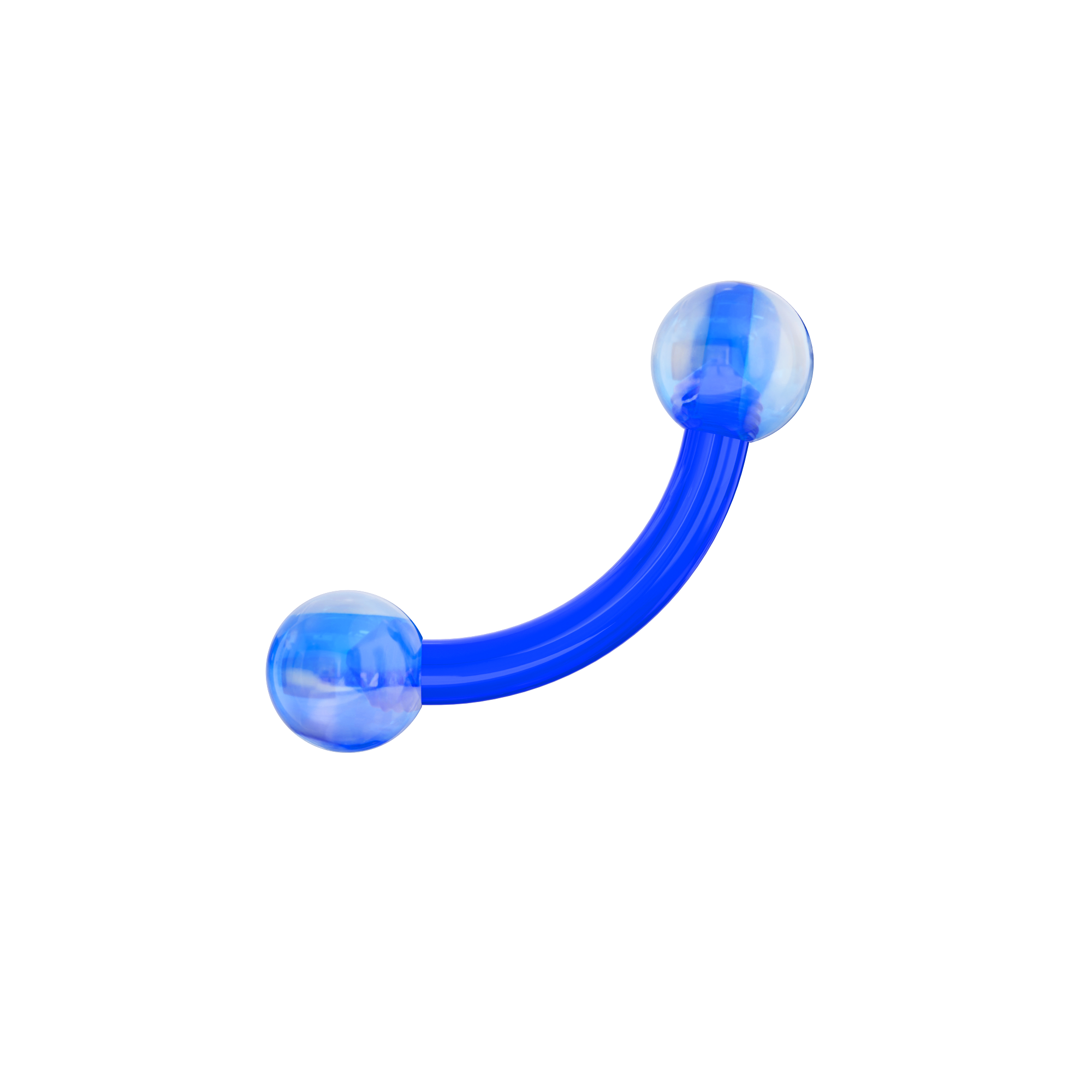 UV Curved Bar with Marble UV Balls (Pack of 10) - Monster Piercing