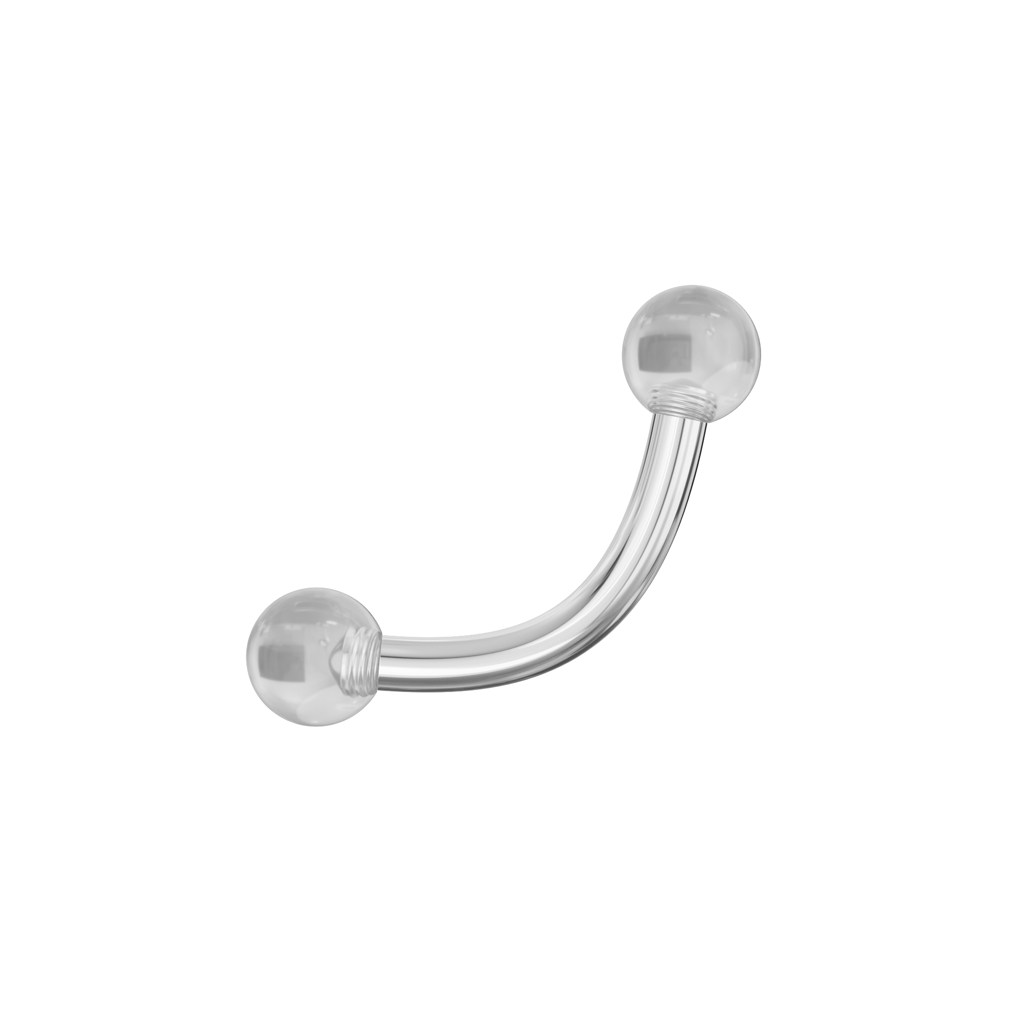 316L Surgical Steel Curved Bar with Pastel Glossy UV Balls (Pack of 10) - Monster Piercing