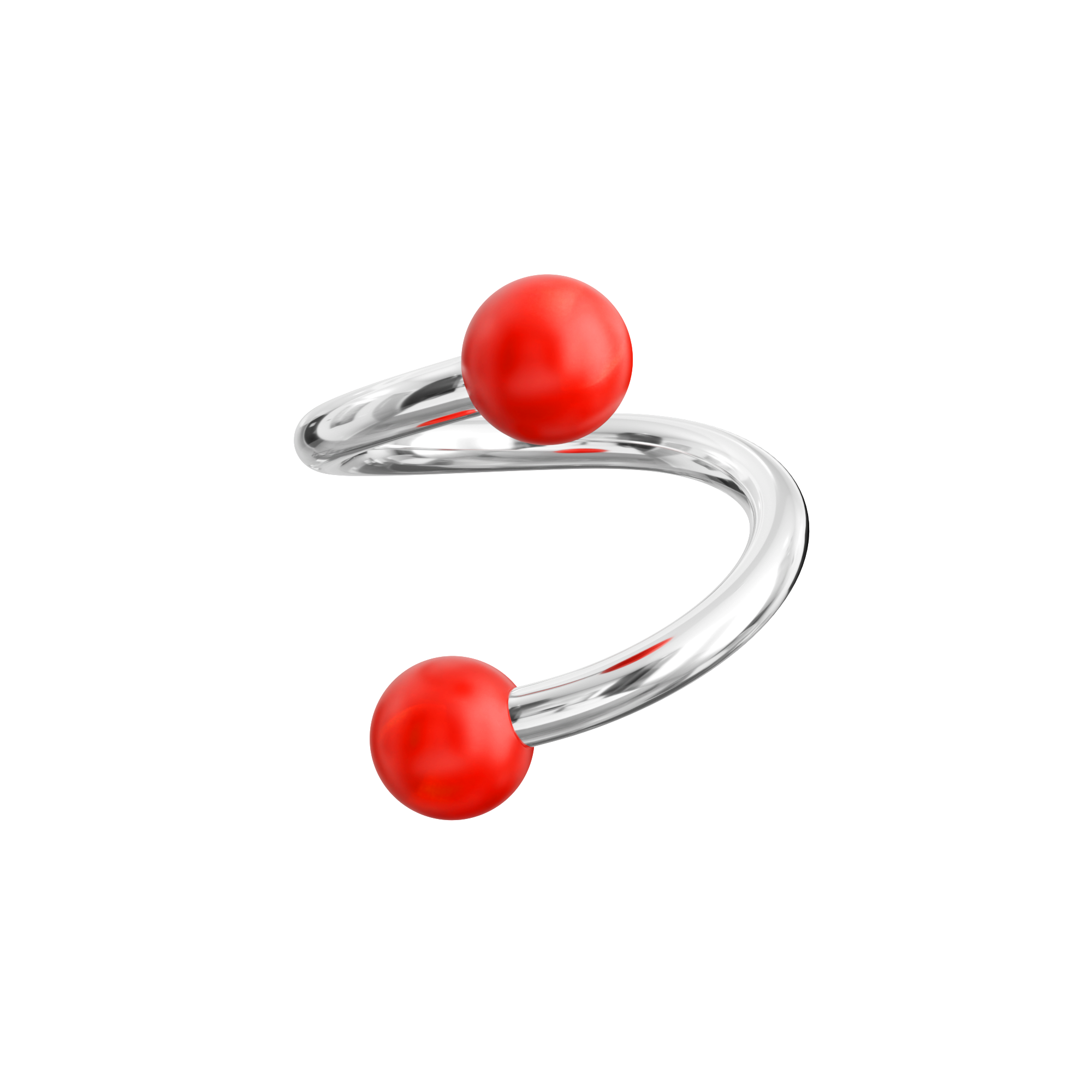 Steel Eyebrow Twisted Barbell with UV Colour Piercing Balls (Pack of 10) - Monster Piercing