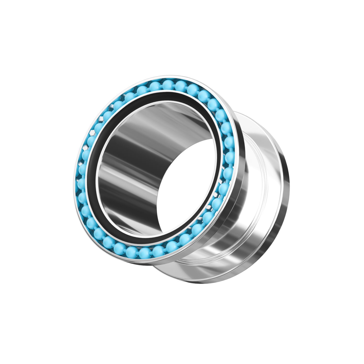 Turquoise Ball Edge Top Flesh Tunnel - Monster Piercing