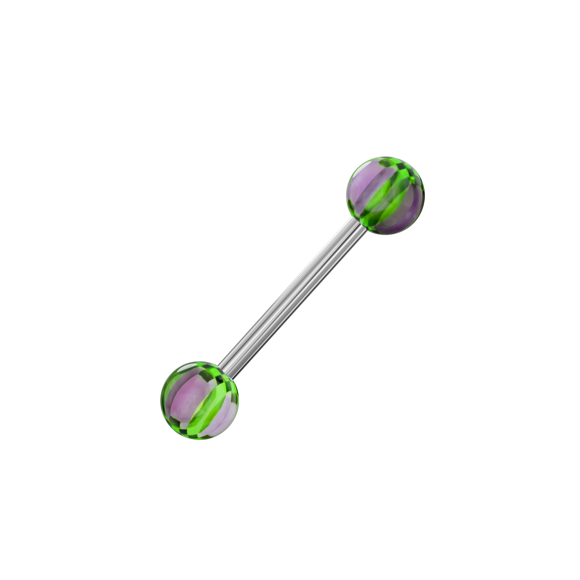Steel Tongue Barbell with Checkered UV Balls (Pack of 10) - Monster Piercing