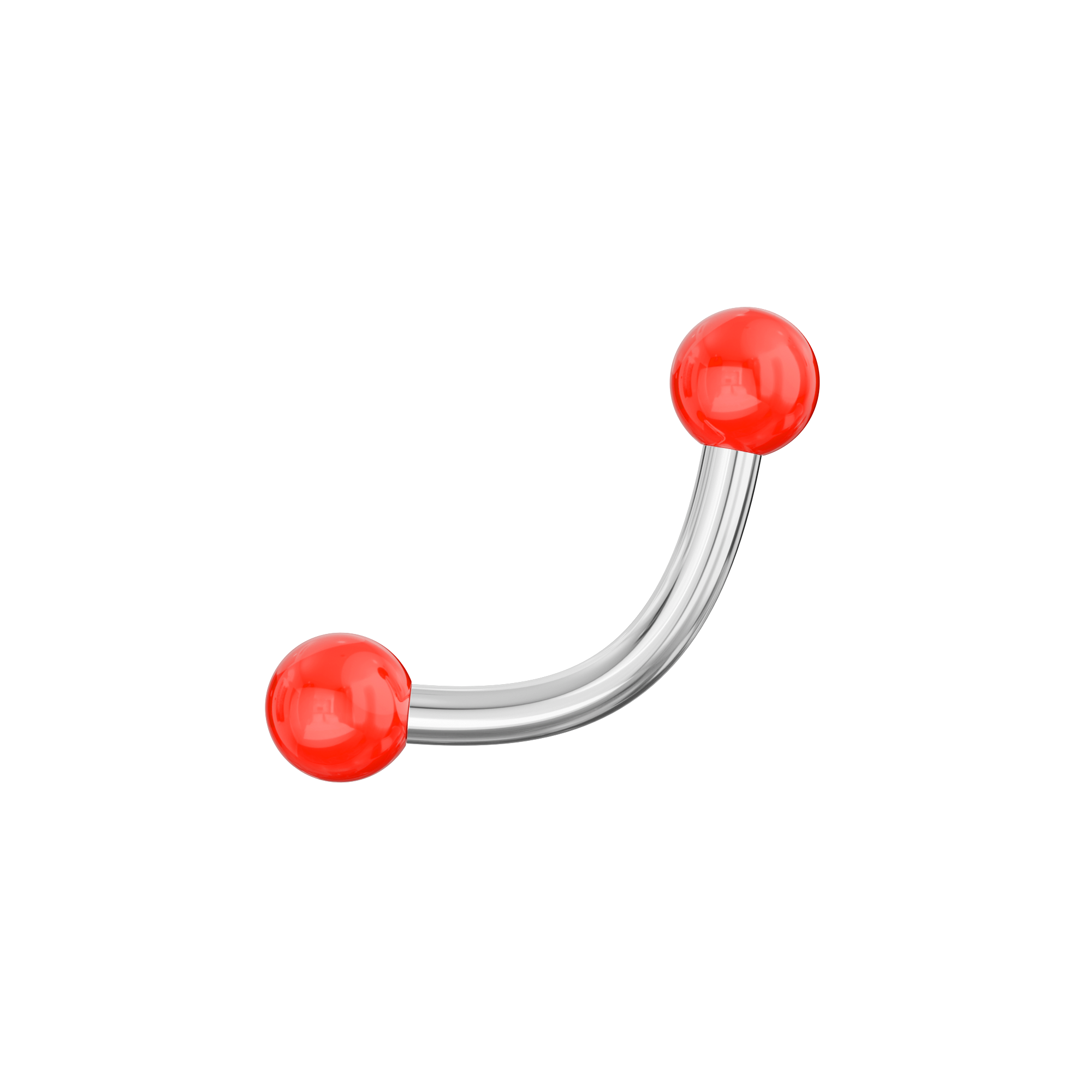 316L Surgical Steel Curved Bar with Basic UV Balls (Pack of 10) - Monster Piercing