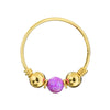 9K Gold Spring Coil end with Opal center Nose Hoop Ring