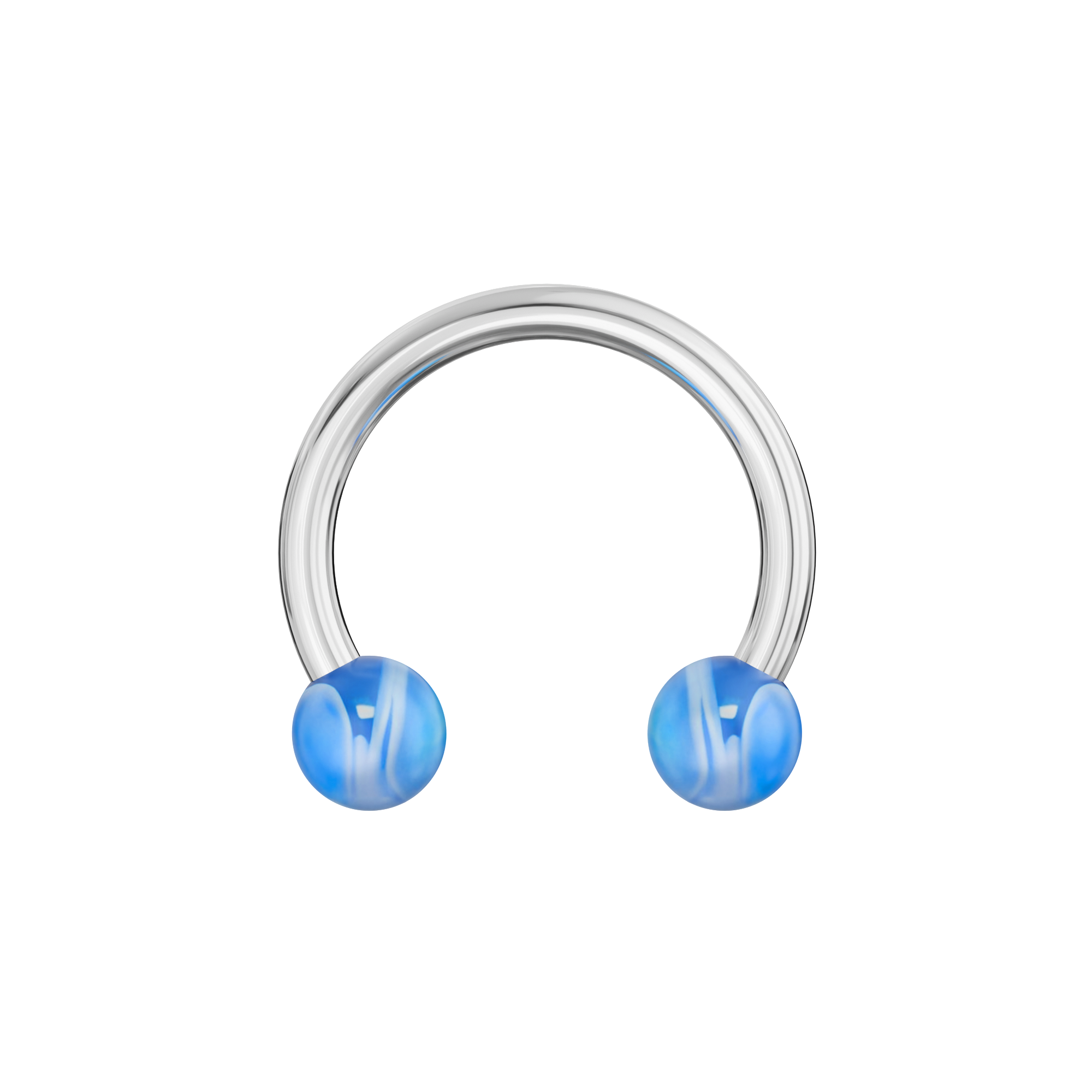 Circular Barbell With Marble & Clear UV Balls (Pack of 10) - Monster Piercing