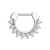 316L Surgical Steel & 9 CZ's Studded Septum Clicker Ring