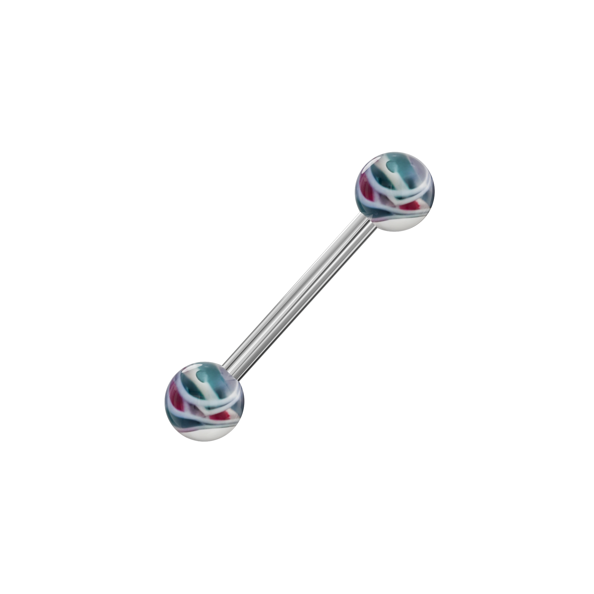 Steel Tongue Barbell in Mix Colour UV Balls (Pack of 10) - Monster Piercing
