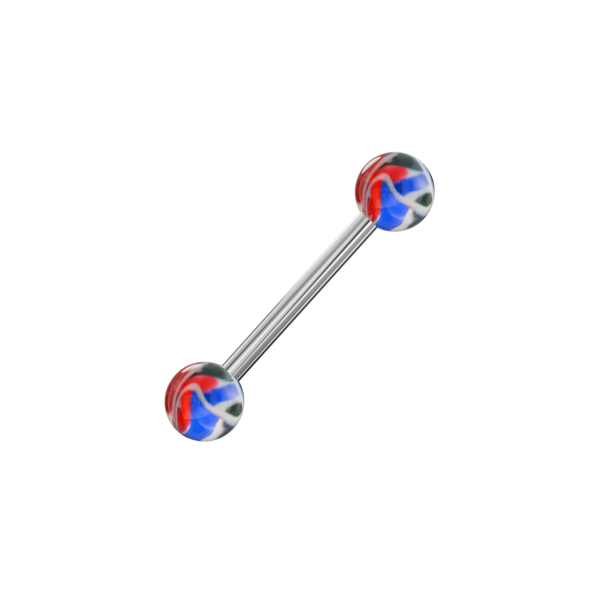 Steel Tongue Barbell in Mix Colour UV Balls (Pack of 10) - Monster Piercing
