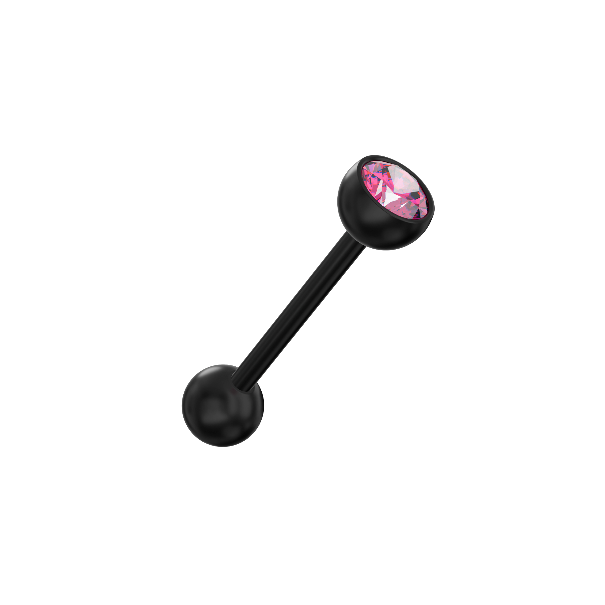 Black-line BioFlex Jewelled Straight Barbell - Monster Piercing