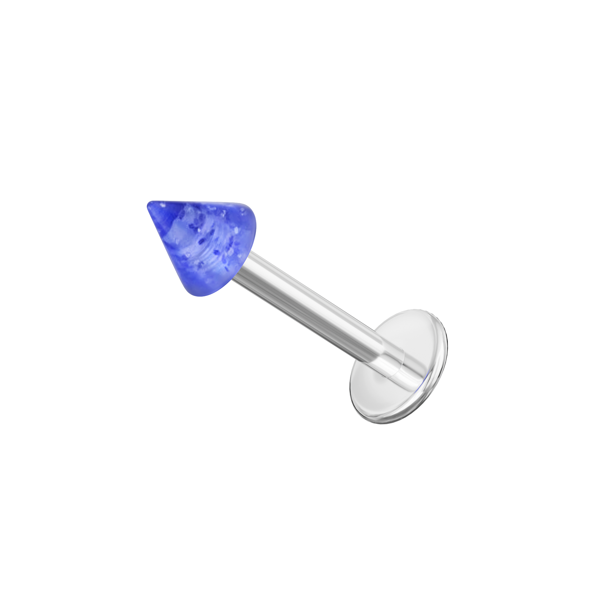 316L Surgical Steel Labret with Glitter UV Cones (Pack of 10) - Monster Piercing