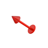 Red UV Labret with Transparent Colour UV Cone (Pack of 10)