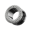316L Surgical Steel Laser-Cut Edge Externally Threaded Tunnel