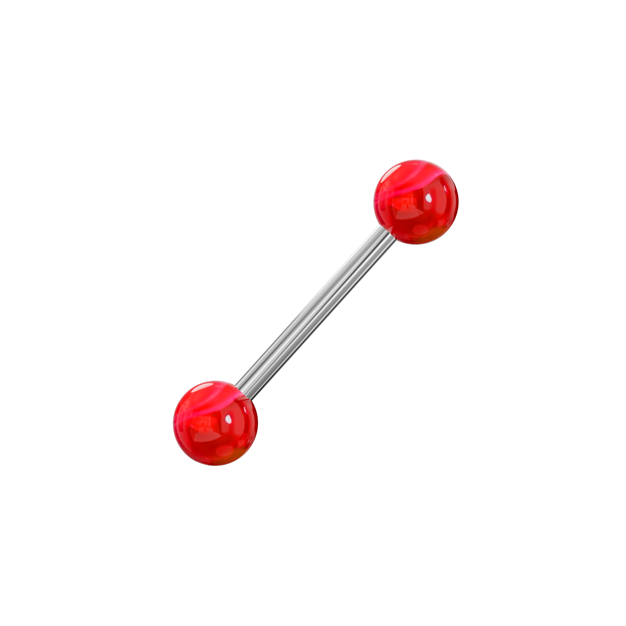 Steel Tongue Barbell with Neon Marble UV Balls (Pack of 10) - Monster Piercing
