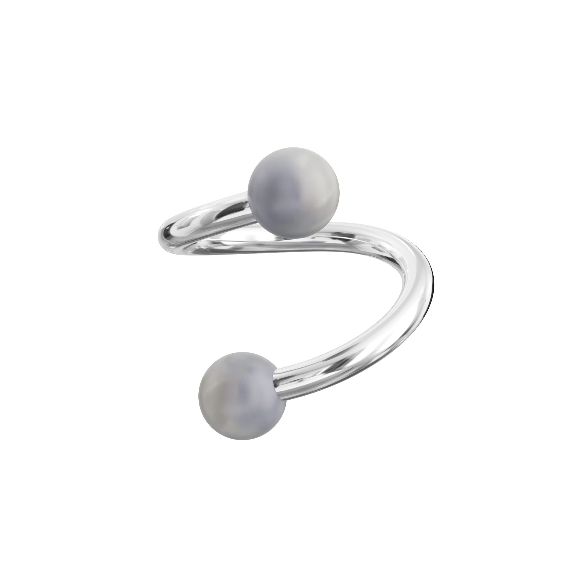Steel Eyebrow Twisted Barbell with UV Colour Piercing Balls (Pack of 10) - Monster Piercing