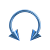 316L Surgical Steel Blue Horseshoe CBB with Cone