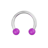 316L Surgical Steel Circular Barbell With Solid Colour UV Balls (Pack of 10)