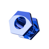 316L Surgical Steel Dark Blue Hexagon External Threaded Tunnel