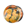 Pyrex Glass Pebble Orange and Black Ear Plug