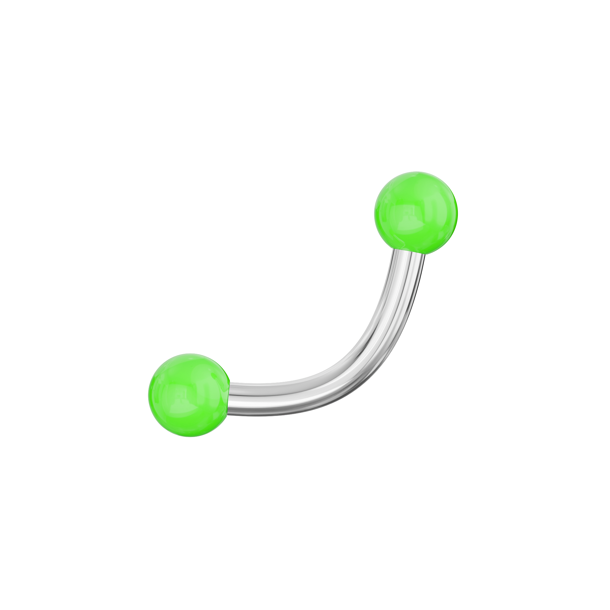 316L Surgical Steel Curved Bar with Basic UV Balls (Pack of 10) - Monster Piercing