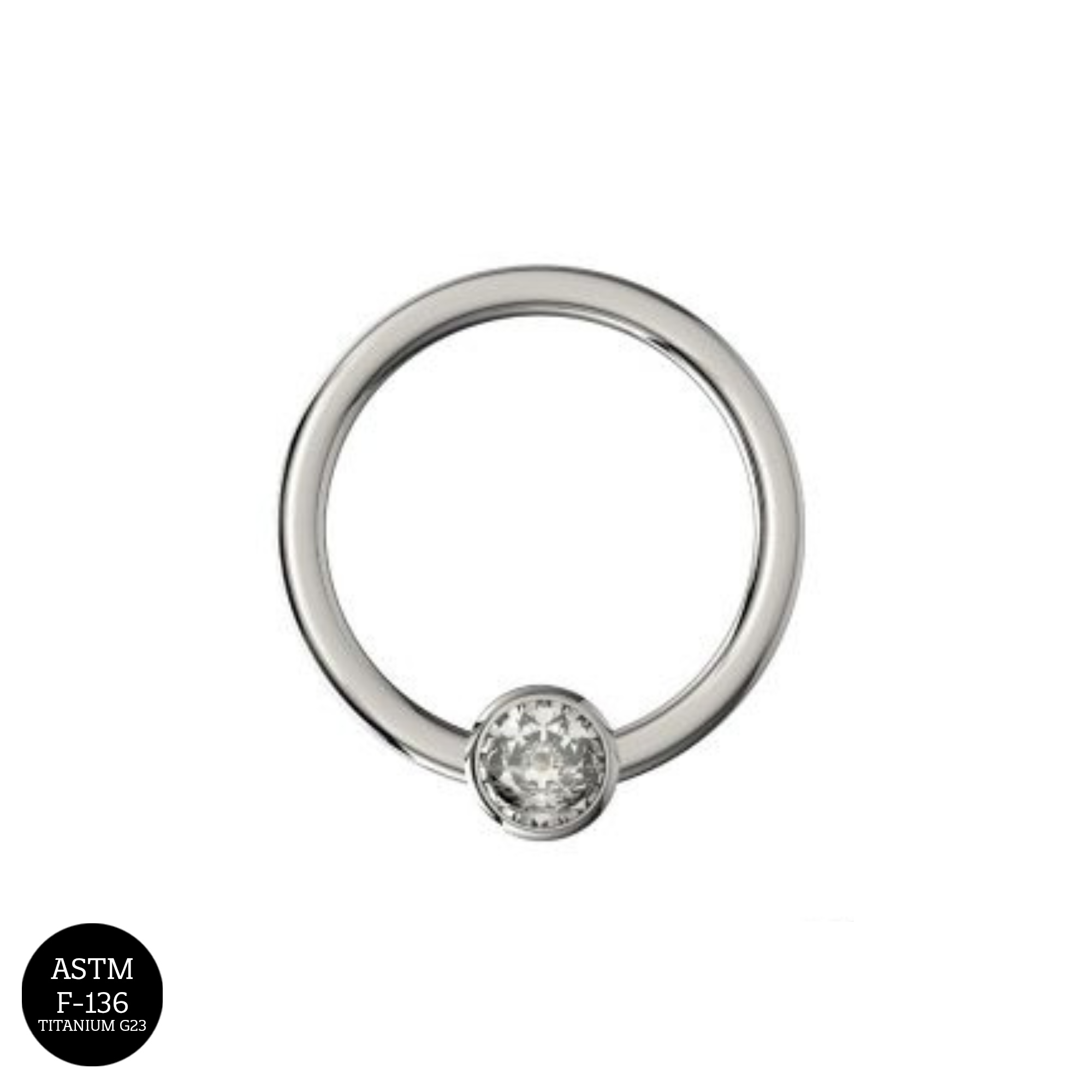 G23 Titanium CZ Jewelled Hinged Segment Clicker Ring - Monster Piercing