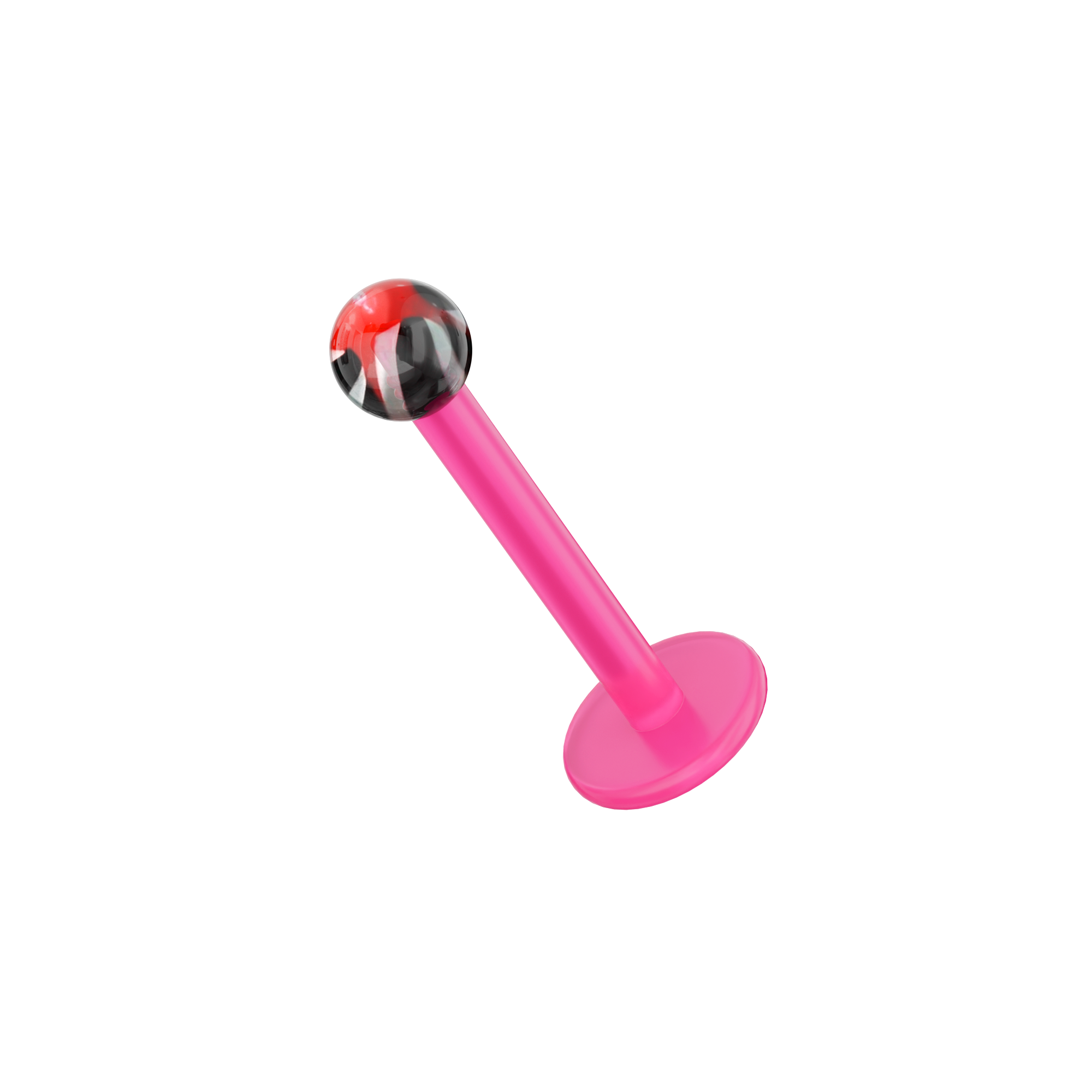 UV Pink Labret with Tye-Dye UV Ball (Pack of 10) - Monster Piercing